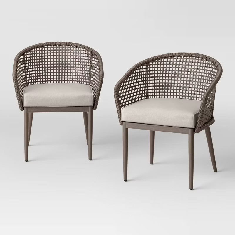 Weybridge 2pk Wicker Weave Patio Dining Chairs - Threshold™ | Target