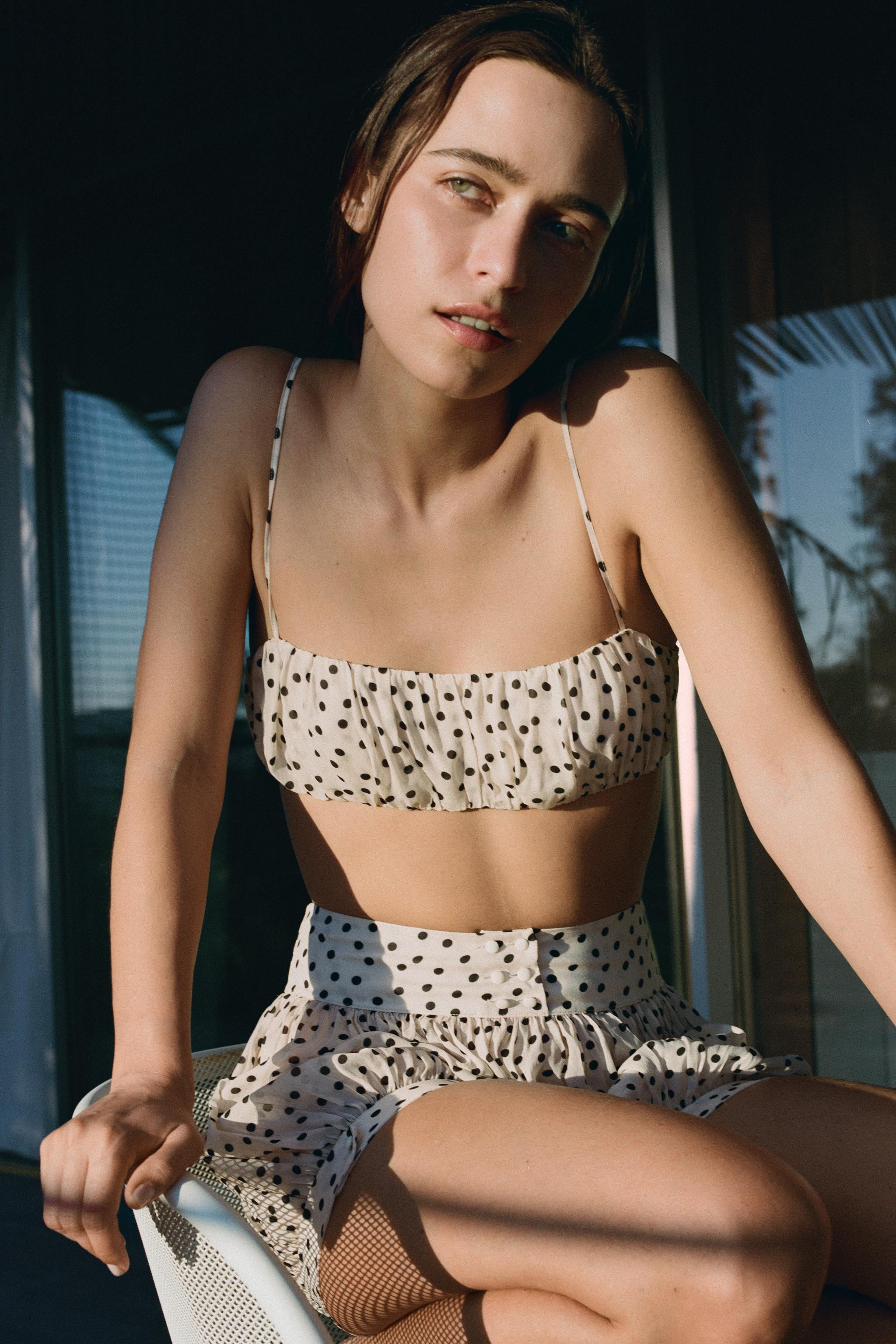 POLKA DOT PRINT CROP TOP | Zara UK