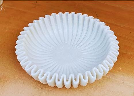 HandCrafted Marble Ruffle Bowl /Antique Scallop Bowl/Fruit Bowl/Vintage Ring Dish/Decorative Flow... | Amazon (US)
