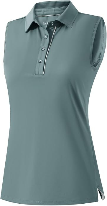 M MAELREG Women's Golf Polo Shirts Sleeveless 4 Buttons with Collar Tennis Tops Pickleball Shirts... | Amazon (US)