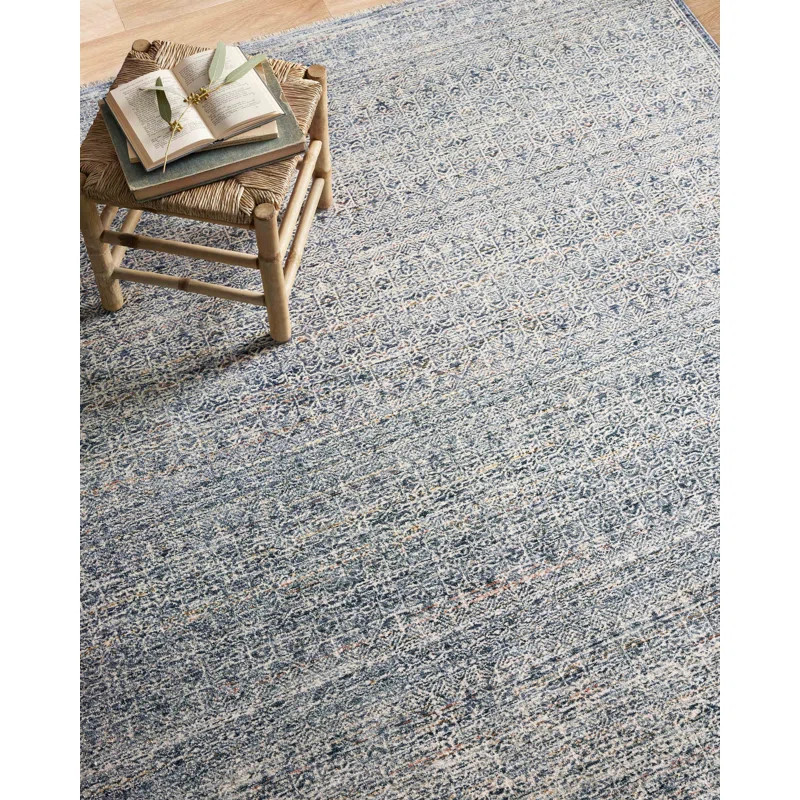 Zuma Power Loom Performance Denim / Ivory Rug | Wayfair North America