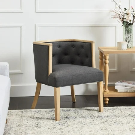 My Texas House Raveena Upholstered Accent Chair Charcoal | Walmart (US)