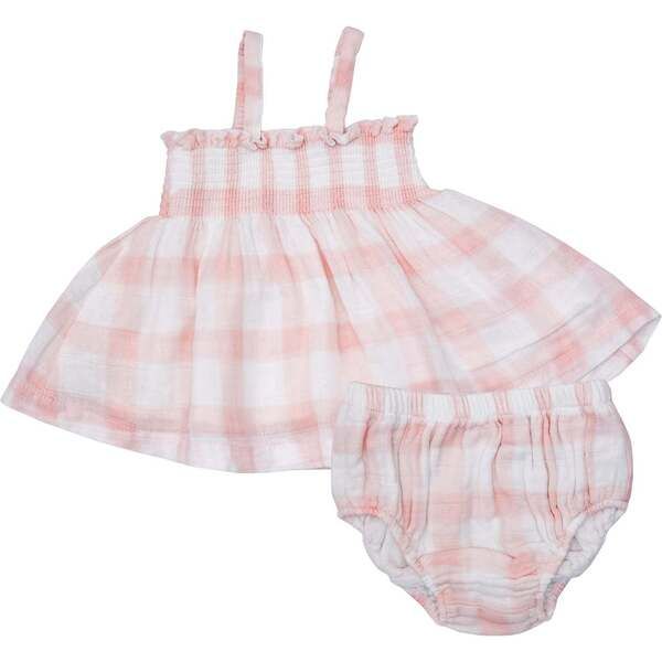 Painted Gingham Pink Smocked Top & Bloomer | Maisonette