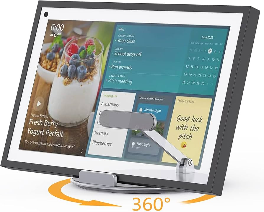 Stand Compatible with Echo Show 15/21, Adjustable Foldable with 360 Degree Rotatable Base, Easy S... | Amazon (US)