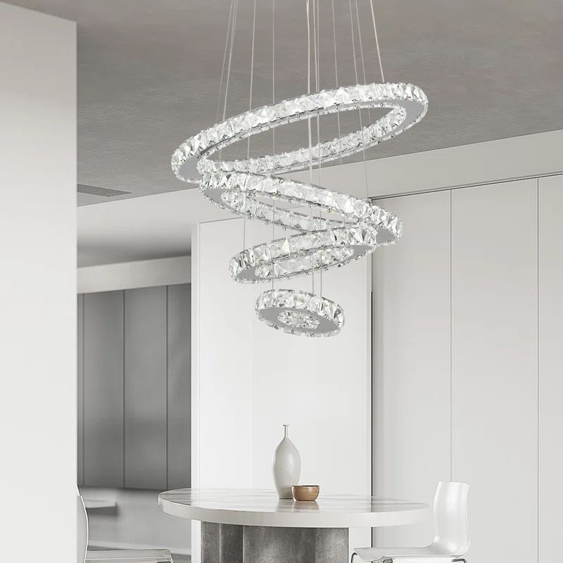 Ariabella 4 - Light Glass Dimmable LED Geometric Chandelier | Wayfair North America