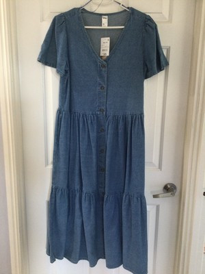 BNWT Anko Denim Look Cotton Midi Dress Size 10 | eBay AU