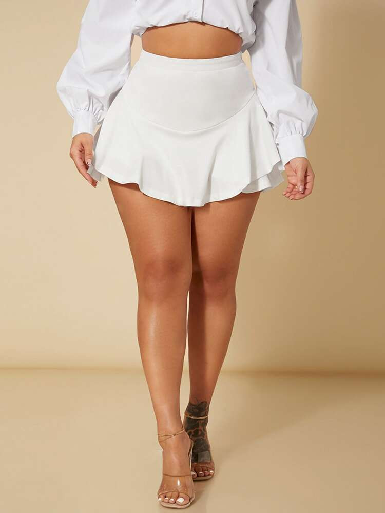 SHEIN SXY High Waist Ruffle Hem Skort | SHEIN