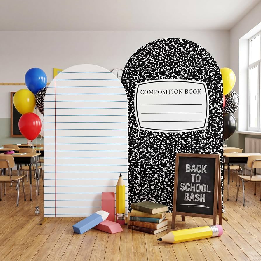 Moukeren Composition Notebook Arch Backdrop Cover 6ft and 7.2ft for Pastel Classroom Decor Back t... | Amazon (US)