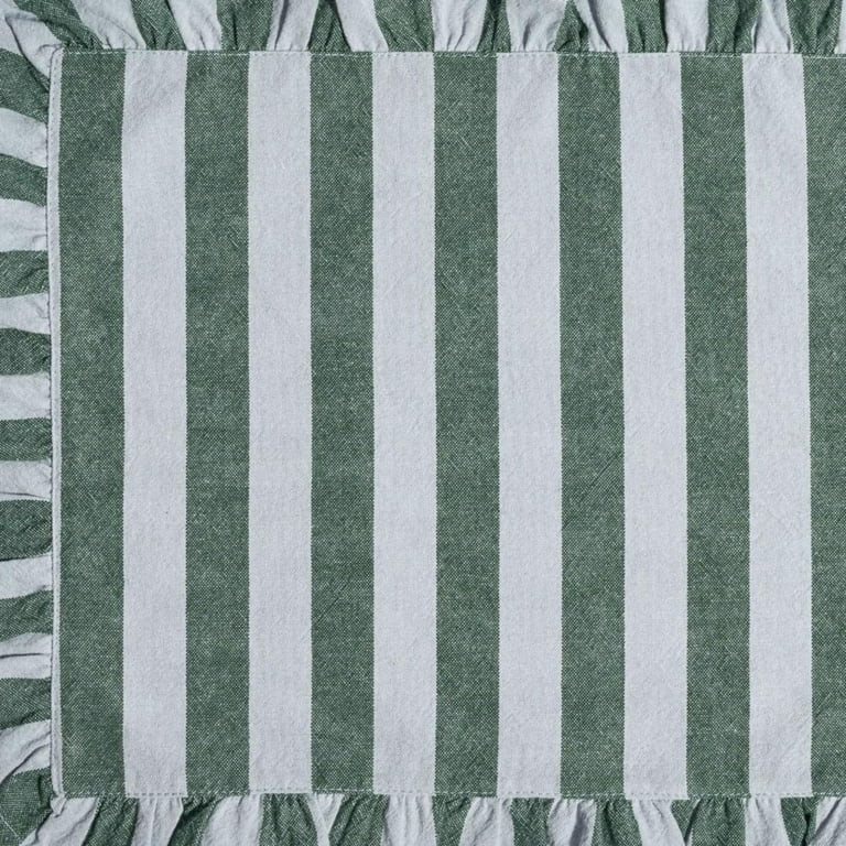 Beautiful Ruffle Stripe Fabric Placemat by Drew Barrymore, Cornflower Blue/Thyme Green, 20"W x 14... | Walmart (US)