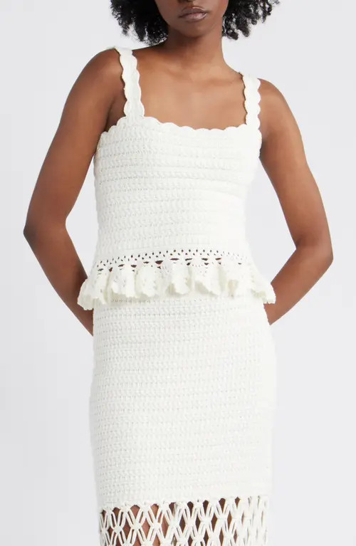 Rails Estefania Knit Cotton Blend Crop Tank in White at Nordstrom, Size Small | Nordstrom
