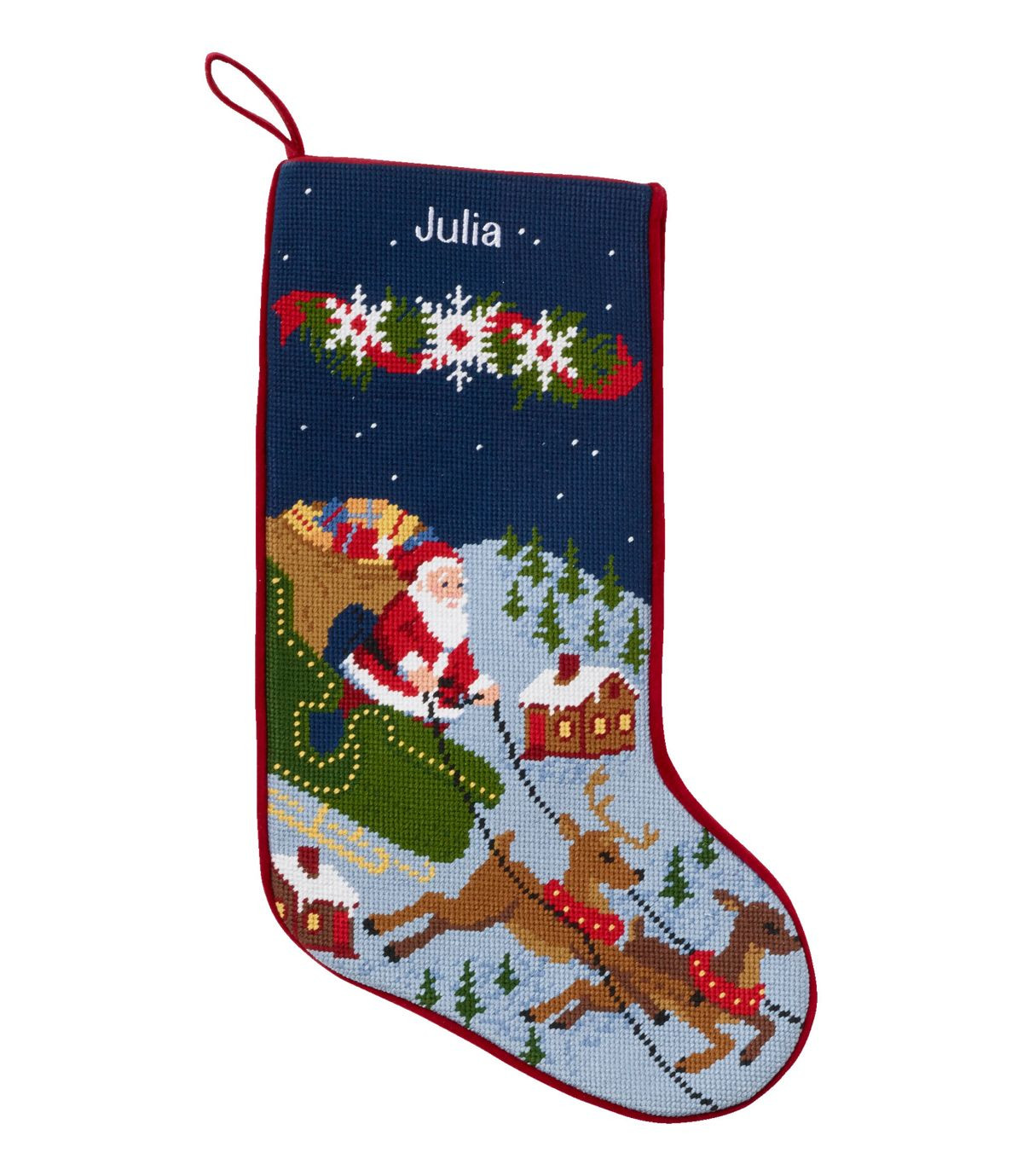 Christmas Needlepoint Stocking, Cotton | L.L. Bean