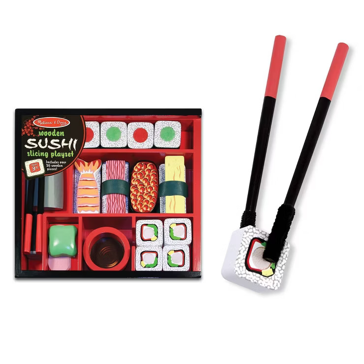 Melissa & Doug Sushi Slicing Wooden Play Food Set | Target