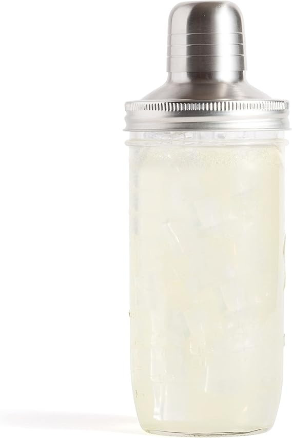 Jarware Mason Jar Cocktail Shaker Lid For Wide Mouth Mason Jar, Stainless Steel | Amazon (US)