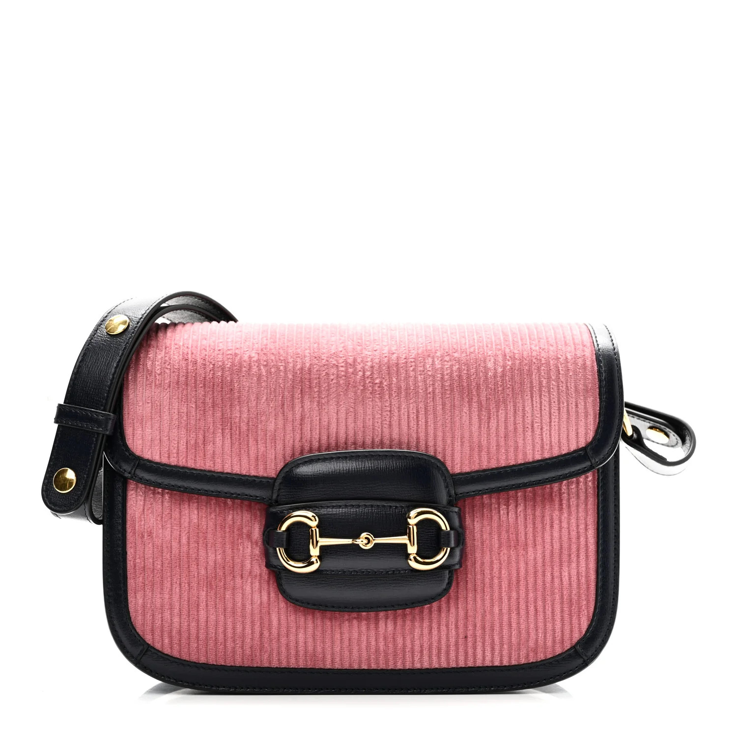 Lanzo Stretch Cord Azalea Calfskin Horsebit 1955 Shoulder Bag Lipstick Rose Blue | FASHIONPHILE (US)