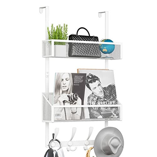 Kaiferty Over The Door Hooks Organizer, Coat Rack Over The Door Storage Hanger Towel Rack, Back of Door Storage Organizer for Bathroom,Bedroom,Kitchen,Office (White, 3-Tier) | Amazon (US)