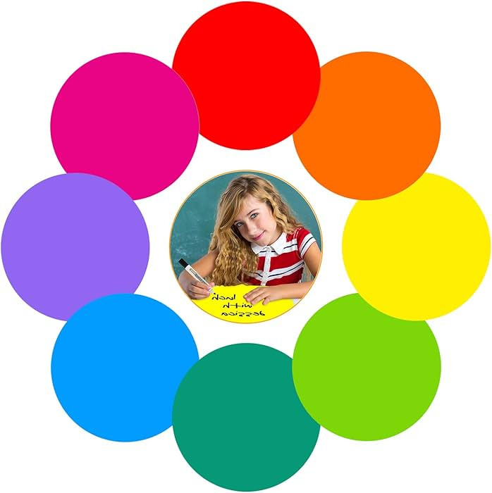 Colorful Dry Erase Dots Circles Whiteboard Marker Removable Stickers Spots Wall Decals for School... | Amazon (US)