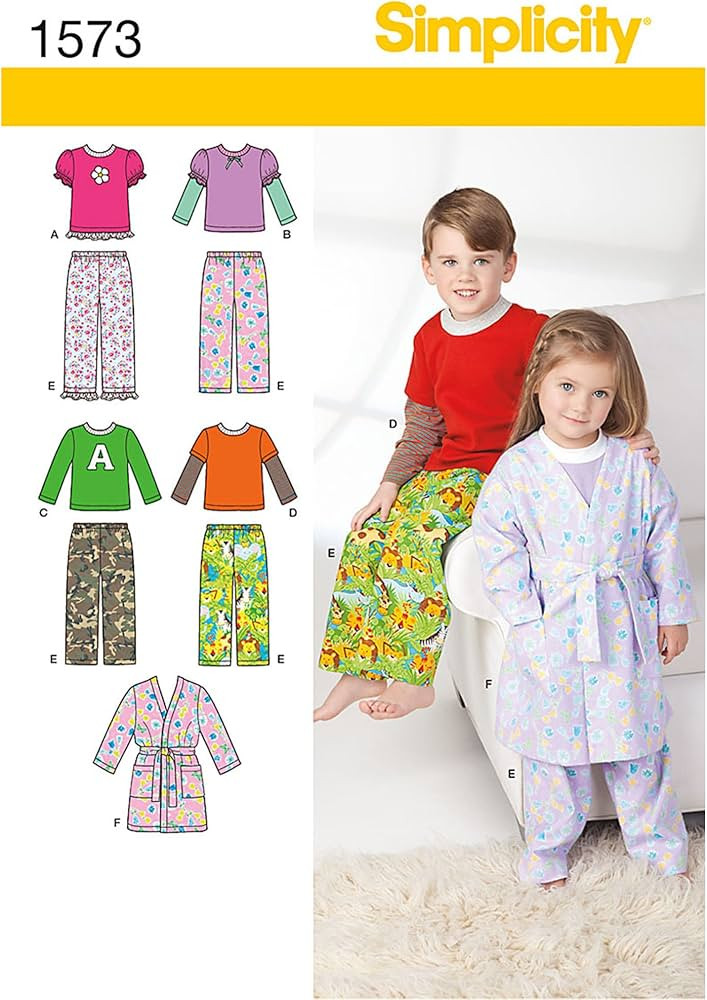 Simplicity 1573 Children's Pajamas and Robe Sewing Pattern, Sizes 4-8 | Amazon (US)
