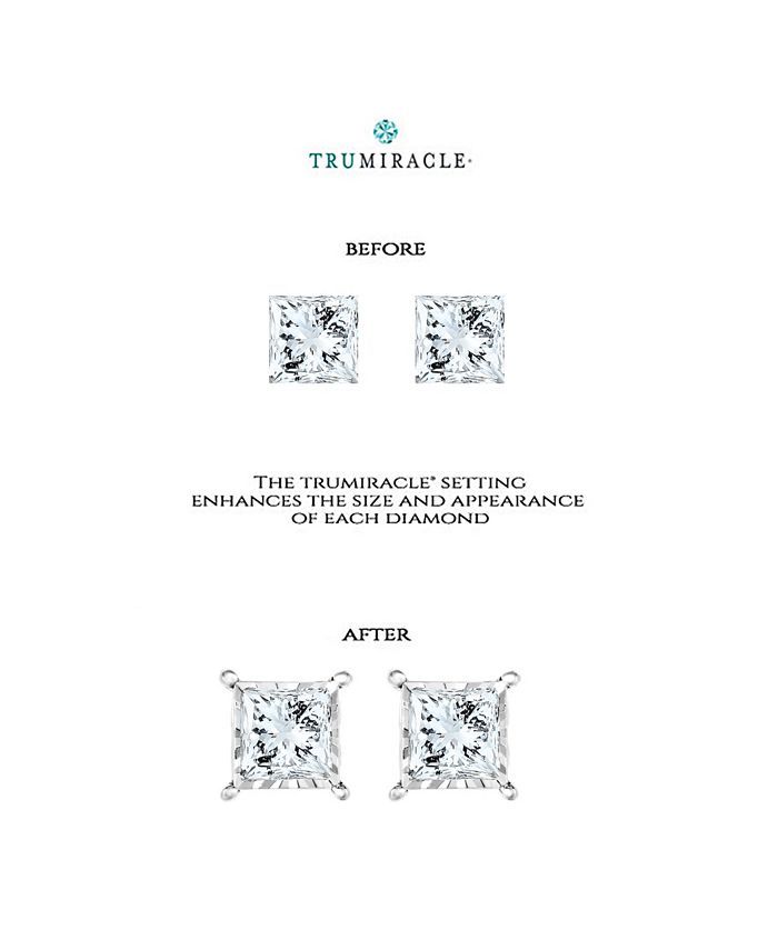TruMiracle Diamond Stud Earrings (1/2 ct. t.w.) in 14k White, Yellow or Rose Gold & Reviews - Ear... | Macys (US)