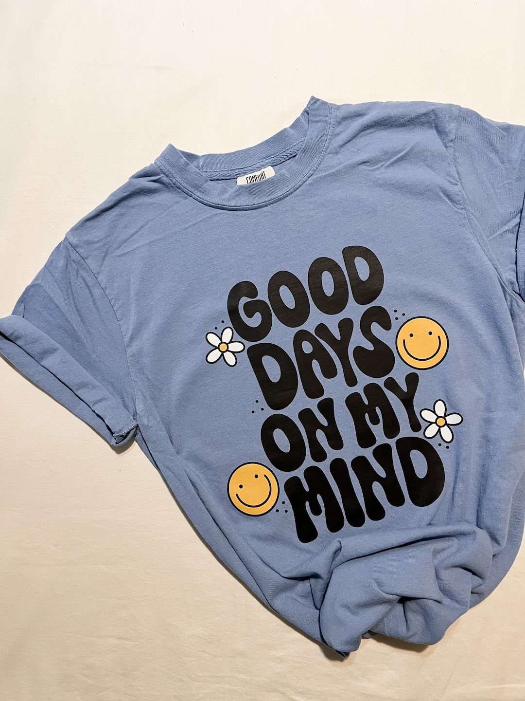 Good Days on my Mind Shirt, Mental Health Tee, Be Kind to your Mind, Retro Smiley Face, Happy Fac... | Etsy (US)