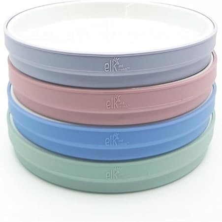 Elk and Friends Kids 7.8” Porcelain White Plates with Silicone Sleeves | Suitable for Babies/To... | Amazon (US)