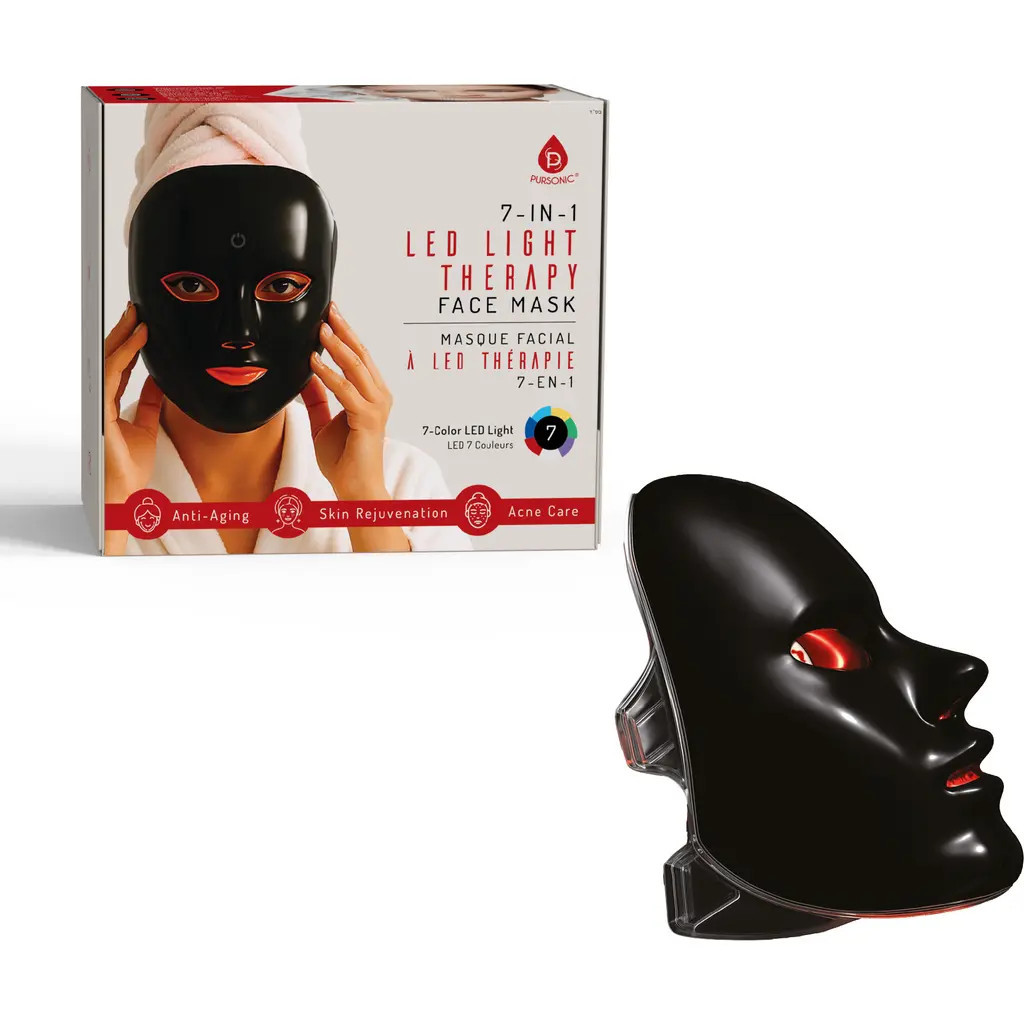 PURSONIC 7-in-1 LED Light Therapy Mask - Advanced Skin Rejuvenation at Home in Black at Nordstrom | Nordstrom