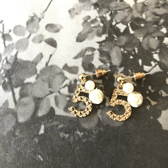 No.5 Charm Earrings Signature Earrings 14K Gold Plated | Etsy | Etsy (US)
