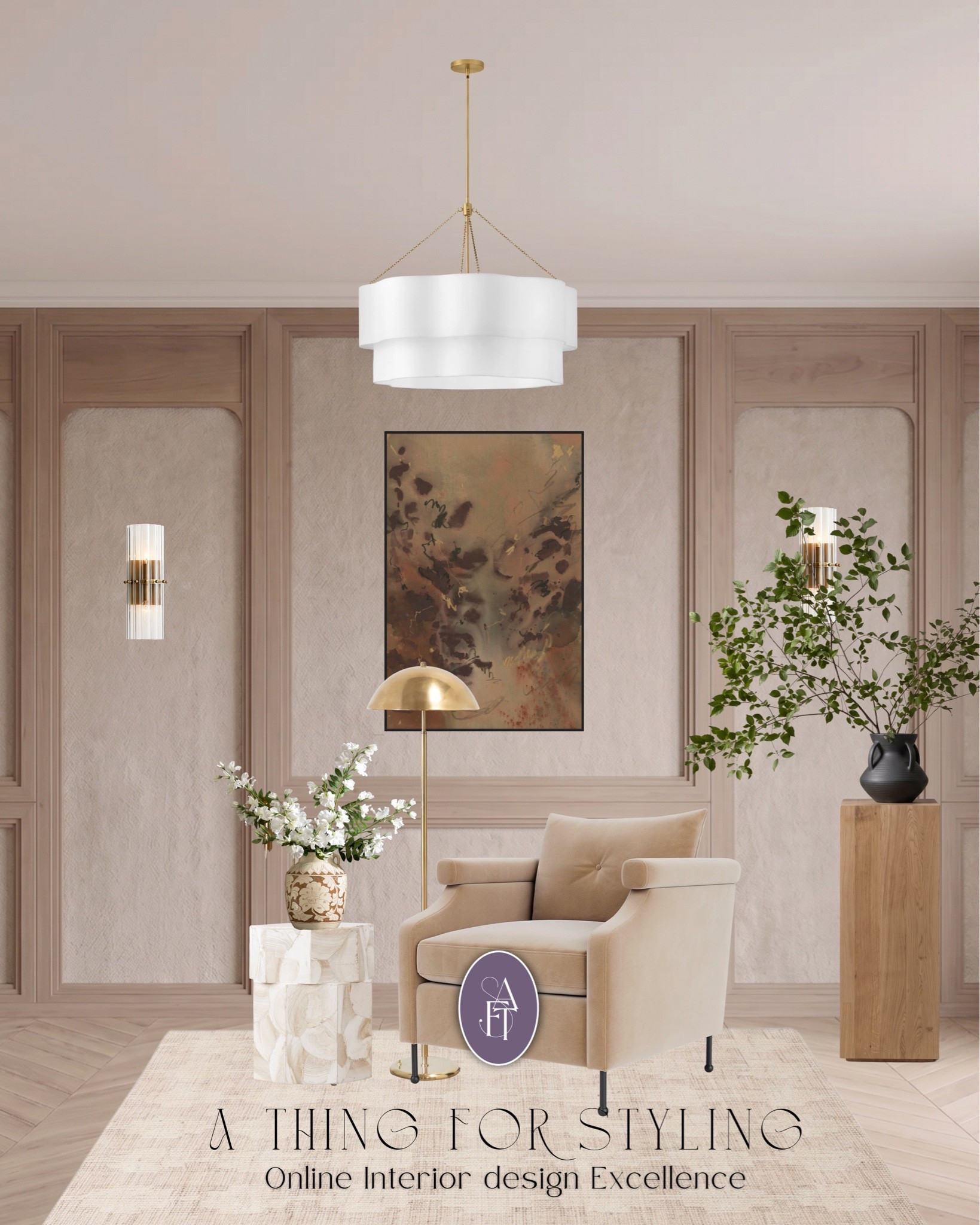 Beautiful and elegant arm chair area design