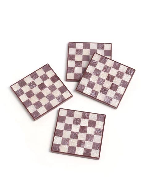 Checkered Resin Coasters - Set of 4 | Shop Premium Outlets