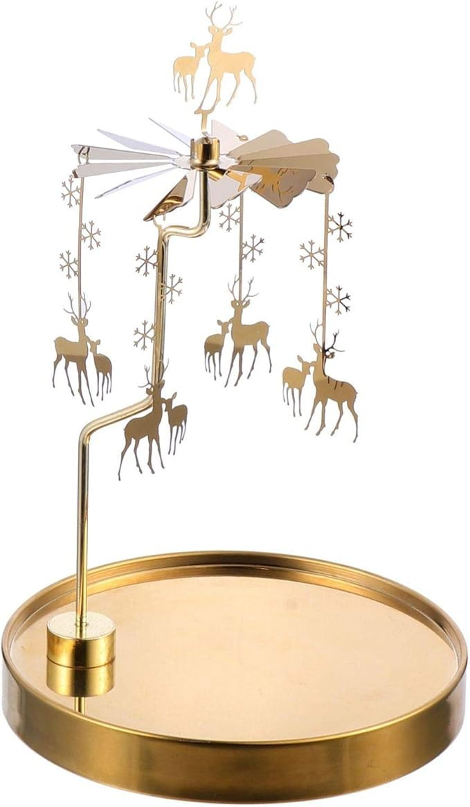 Beaupretty Romantic Metal Tealight Candlestick Deer Candle Spinner Rotary Spinning Candle Holder ... | Amazon (US)