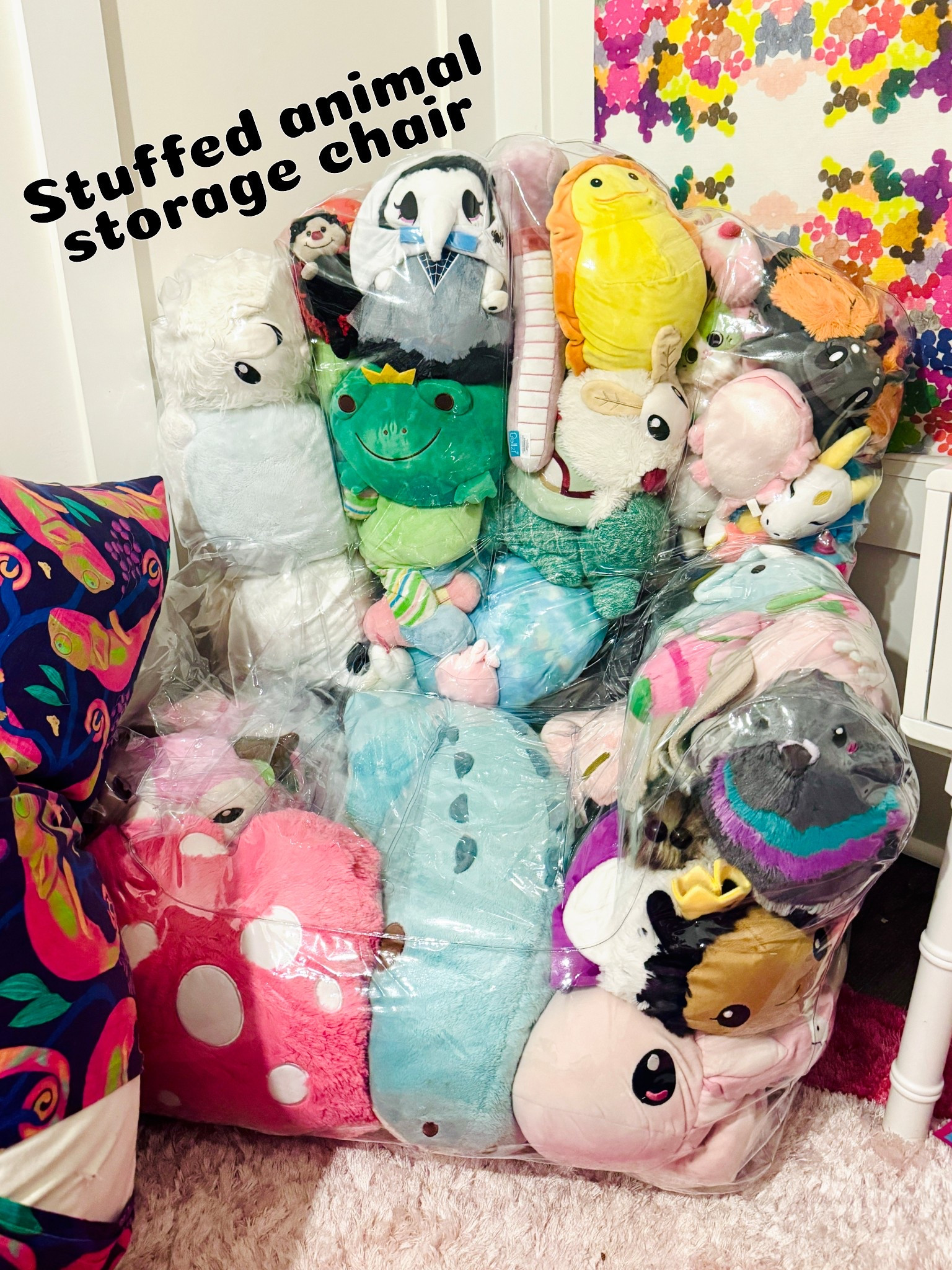 Such a great way to store all of those stuffed animals. My daughter had so many all over her room and they still didn’t fill the entire chair. Great find!! 

#LTKKids #LTKmomlife #LTKHome