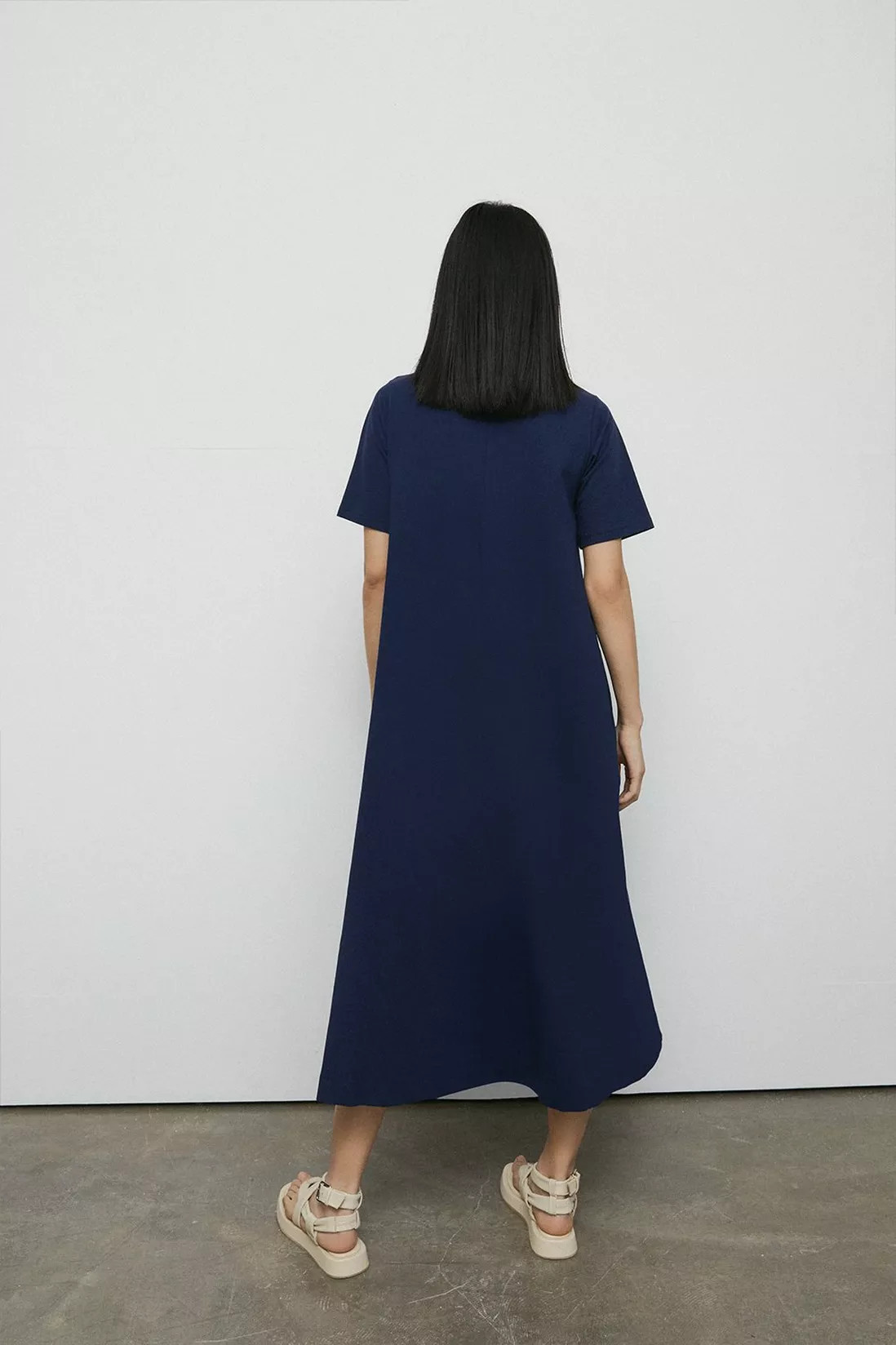 Dresses | Clean Cotton Trapeze Midi Dress | Warehouse | Warehouse UK & IE