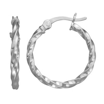 Junior Jewels Sterling Sterling Silver Twist Hoop Earrings | Target