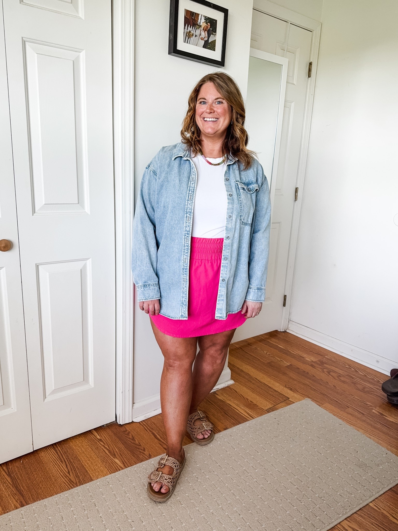 I love this Amazon skort! It’s loose on my belly and isn’t too short.  I did size up to an XXL. 

My denim shirt is older but I linked this years version  

#LTKFindsUnder50 #LTKPetite #LTKMidsize