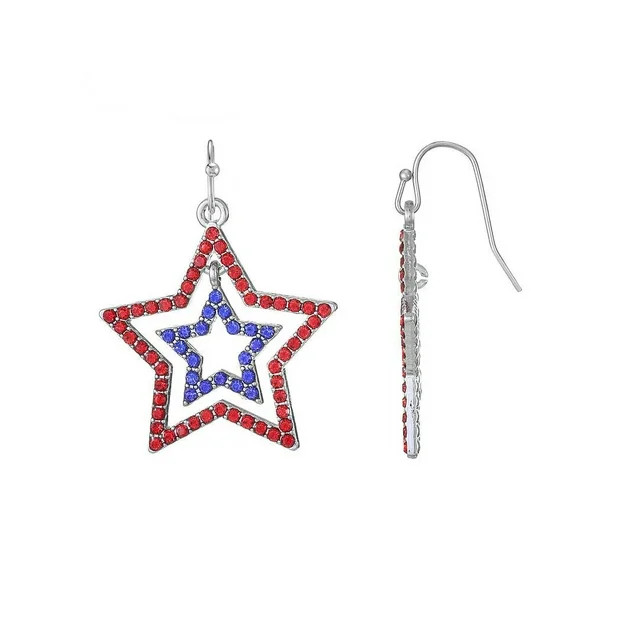 Way to Celebrate Americana Rhinestone Star Earring - Walmart.com | Walmart (US)