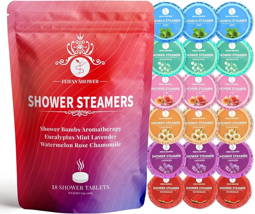 FEIFAN Shower Steamers Aromatherapy, 18-Pack Shower Bombs Christmas Gifts for Women or Men, Organ... | Amazon (US)