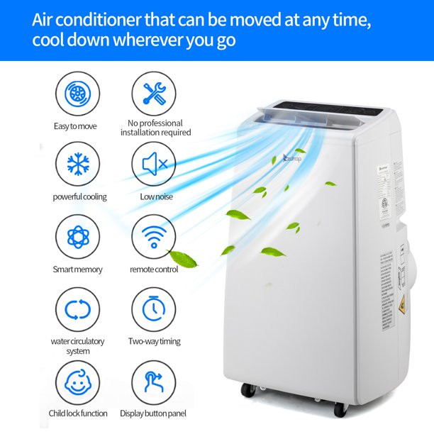 Ktaxon 12000BTU ASHARE Portable Air Conditioner & Dehumidifier Function w/ Remote | Walmart (US)