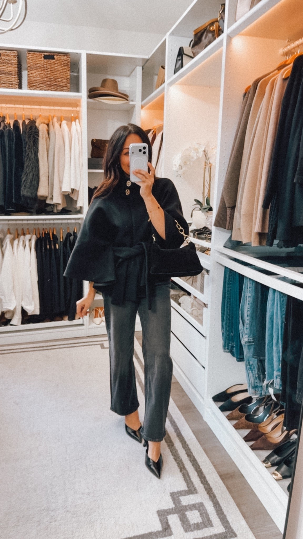 Funnel neck cape! The perfect addition to add some style to your look👏🏽 
New Zara
Jeans are my favorite go-to fit tts

#LTKootd #LTKOver40