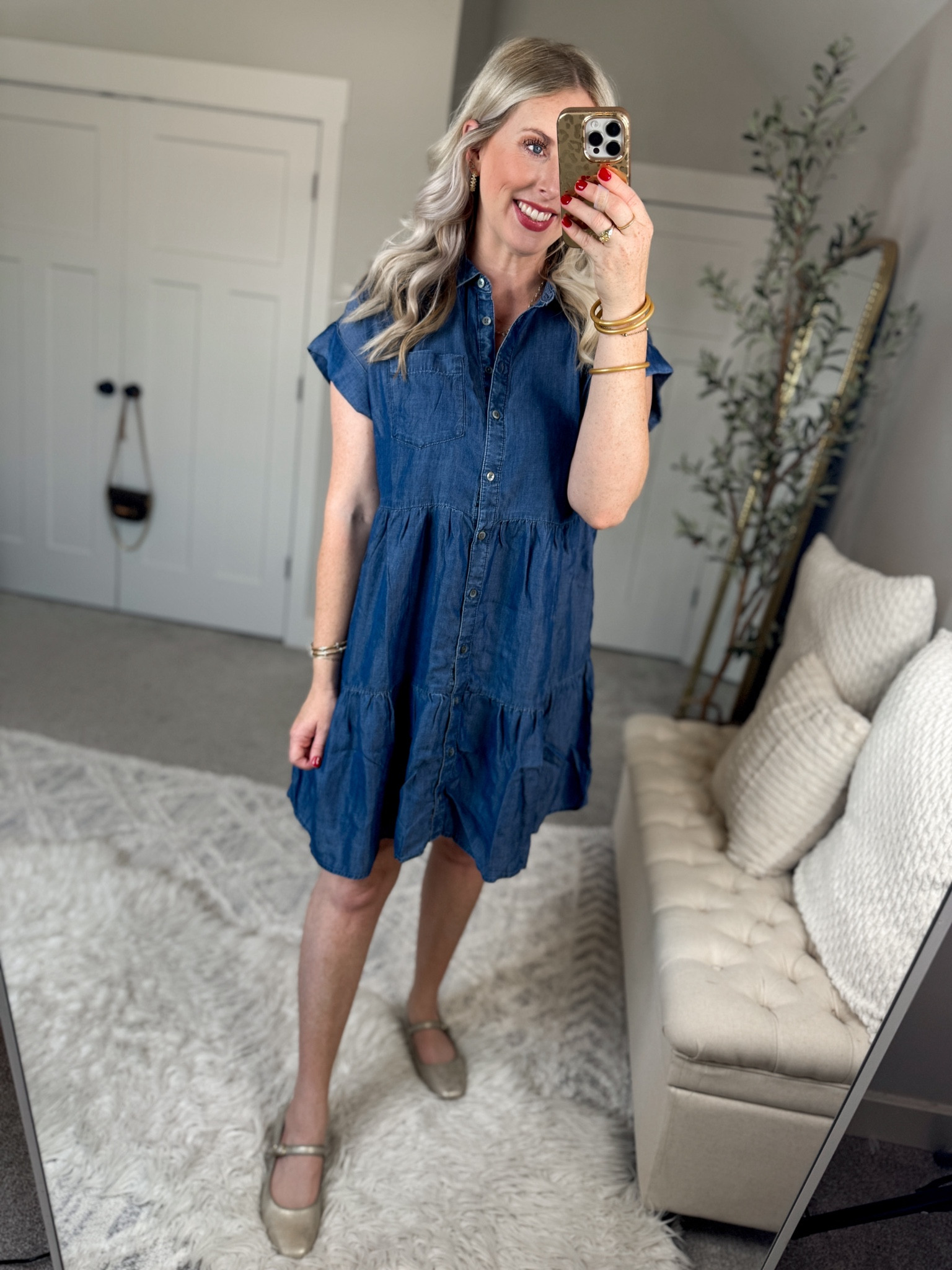 Weekend Walmart Wins try on
Chambray dress- medium 

#LTKxWalmart #LTKShoeCrush #LTKFindsUnder50