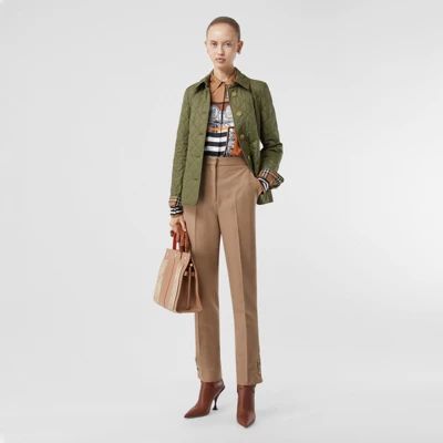 Diamond Quilted Jacket in Olive Green - Women | Burberry United States | Burberry (US)