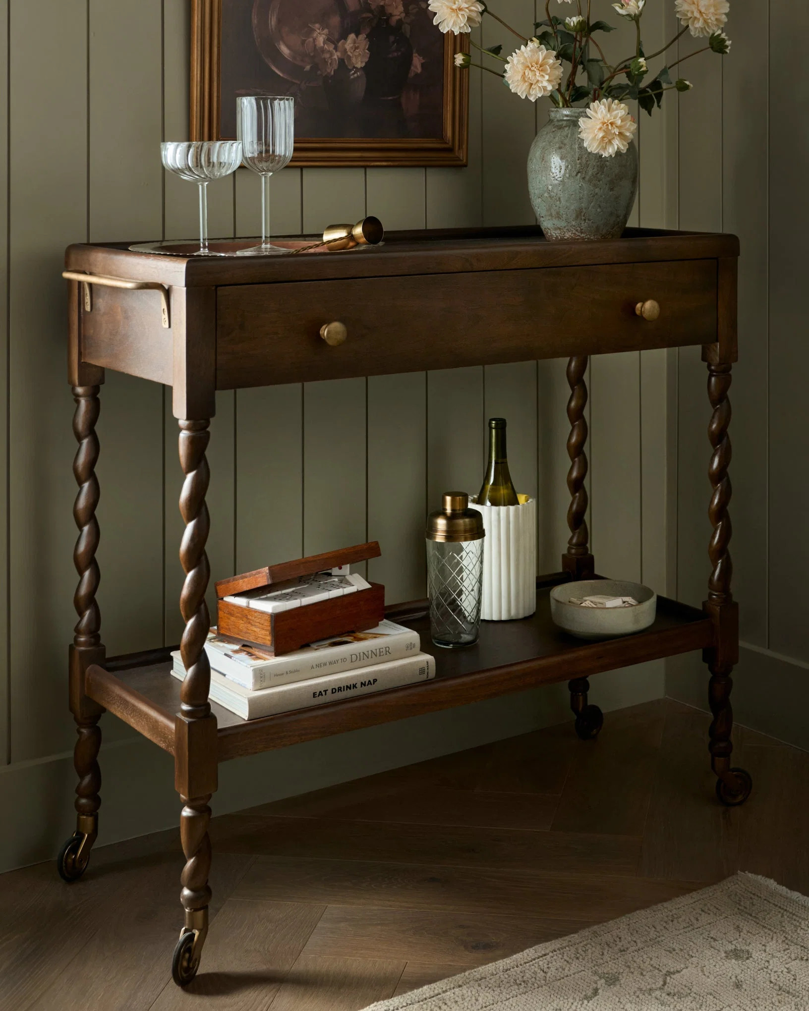 Barley Twist Bar Cart | Magnolia