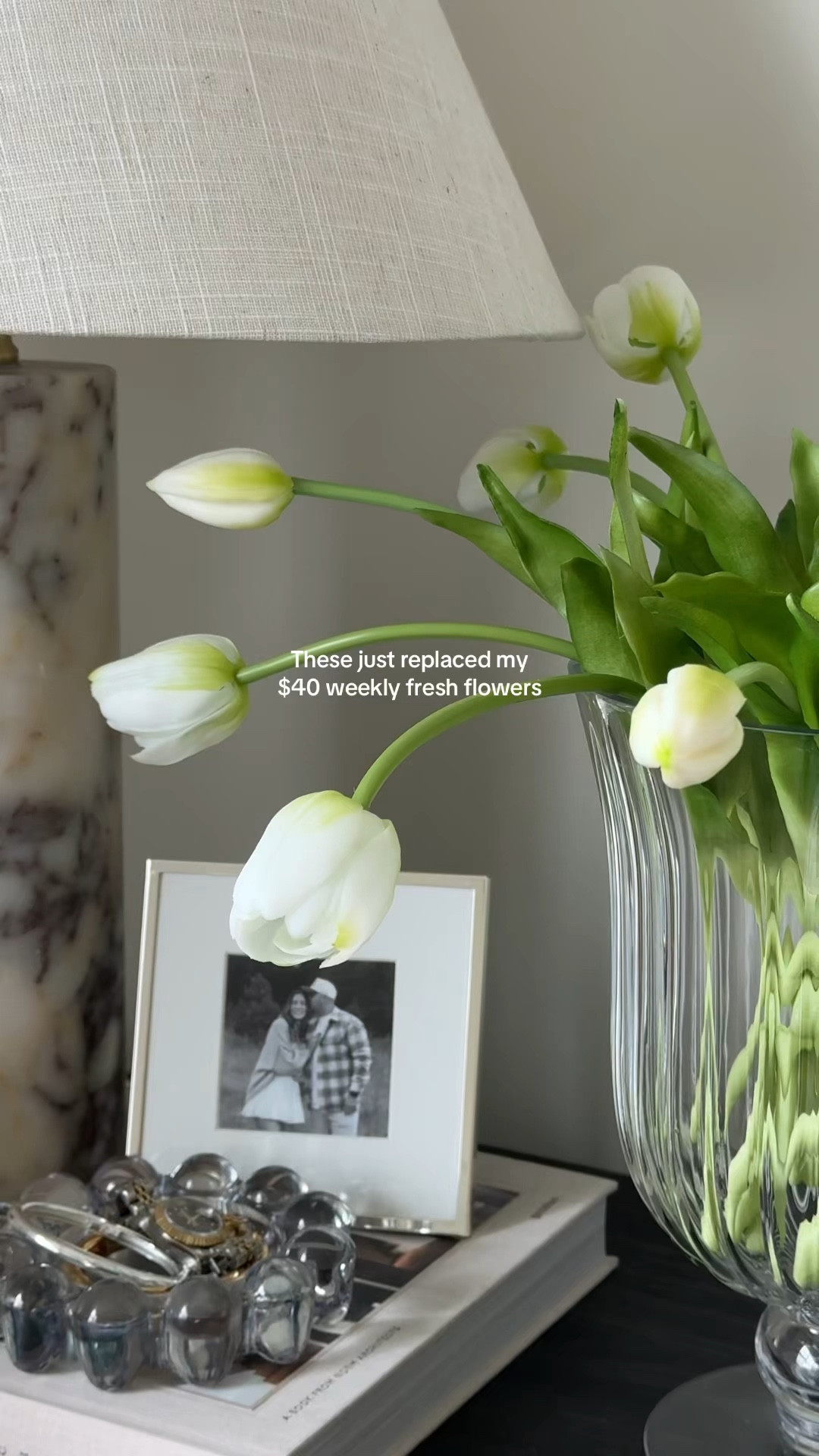 Faux spring stems. Spring flowers. Faux tulips. Nightstand decor. Bedroom decor. Neutral home decor 

#LTKHome