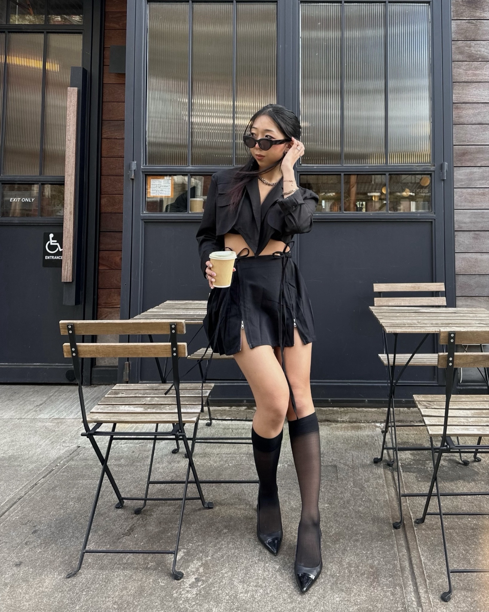 wearing blazer in black (one size) with ties removed, and skirt in size S

#LTKstyletip #LTKMostLoved #LTKfindsunder100