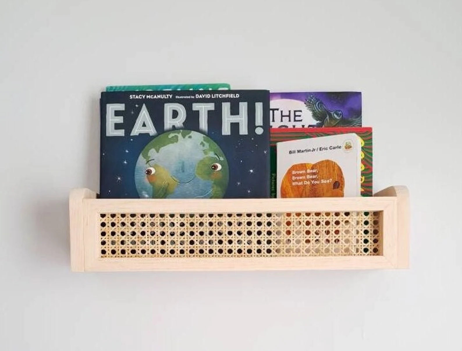 Montessori Bookshelf | Rattan Bookshelf | Nursery Bookshelf | Rattan Shelf | Nursery Shelves - Et... | Etsy (US)