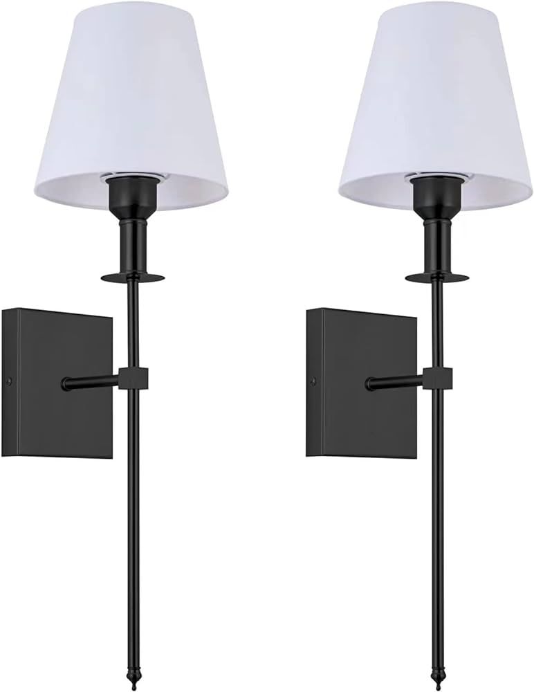 jengush Wall Sconces Battery Operated Wall Light Set of 2，not Hardwired Sconce Fixture，Batter... | Amazon (US)