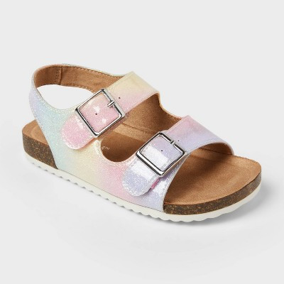 Toddler Reagan Footbed Sandals - Cat & Jack™ Yellow/Pink 9T | Target