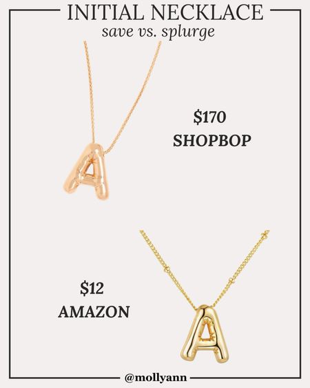 Initial necklace save vs. splurge
Look for less

#LTKfindsunder50 #LTKstyletip #LTKfindsunder100