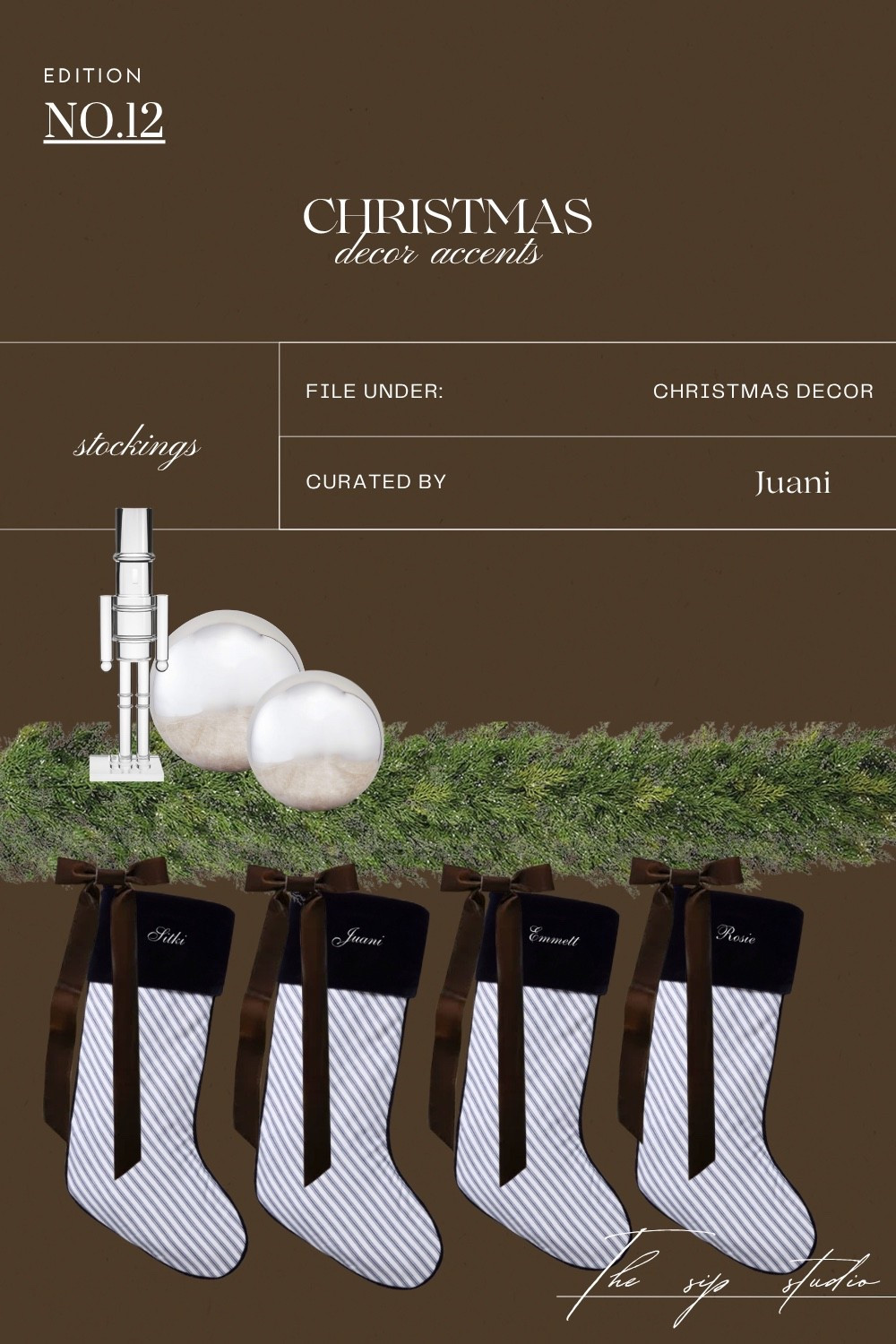 Christmas decor inspo - brown bows
Striped stockings / silver orbs / nutcracker 

#LTKHome #LTKHoliday #LTKSeasonal