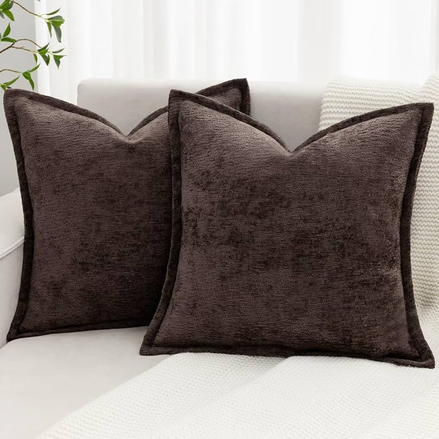 Decorative Throw Pillow Covers 18x18 Chenille Boho Pillowcase | Amazon (US)