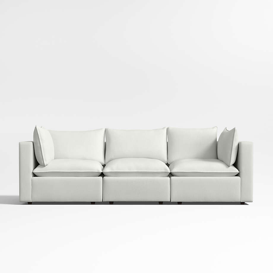 Lotus Deep Modular 3-Piece Sectional Sofa + Reviews | Crate & Barrel | Crate & Barrel