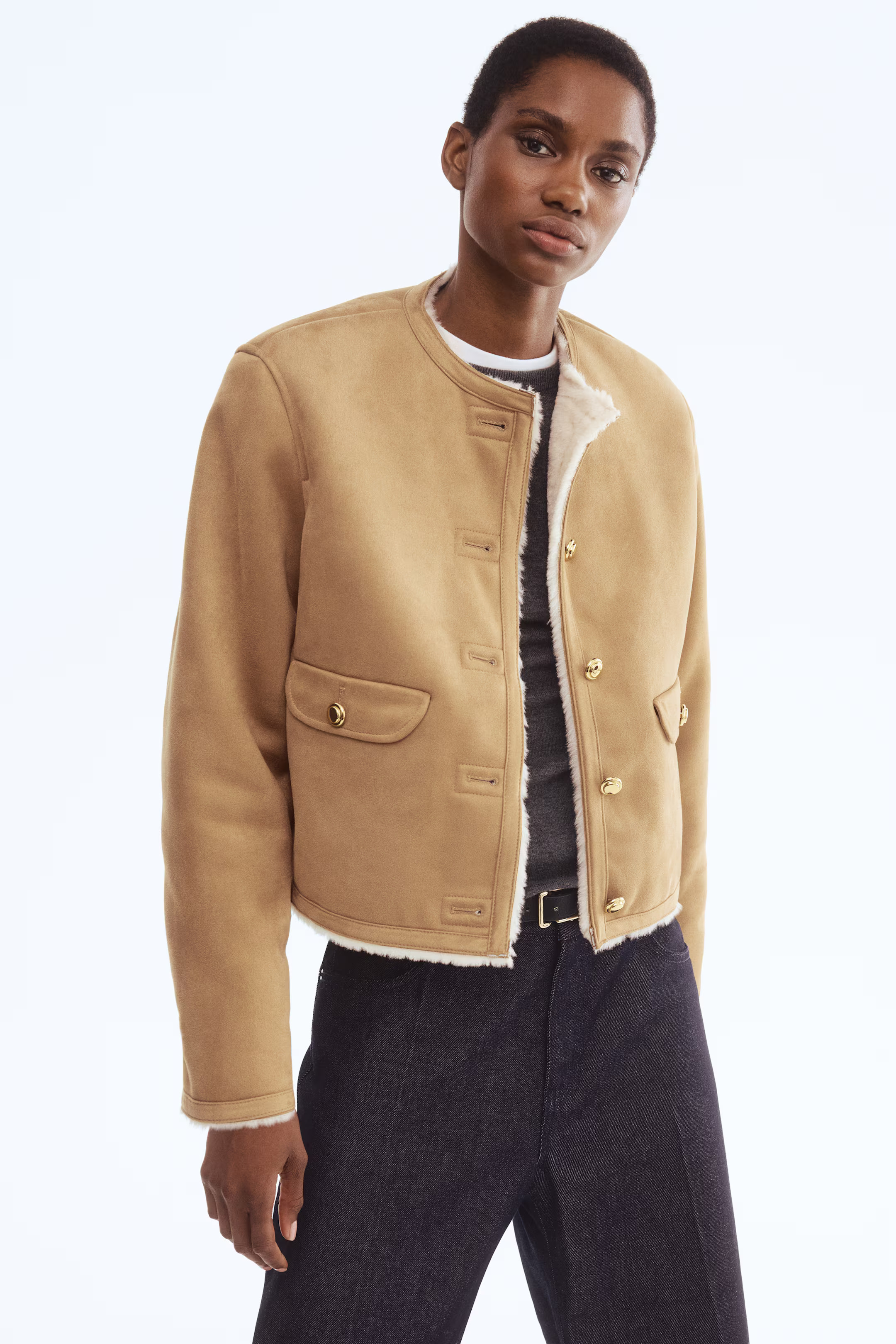 Jacke mit Teddyfleece-Futter | H&M (DE, AT, CH, NL, FI)